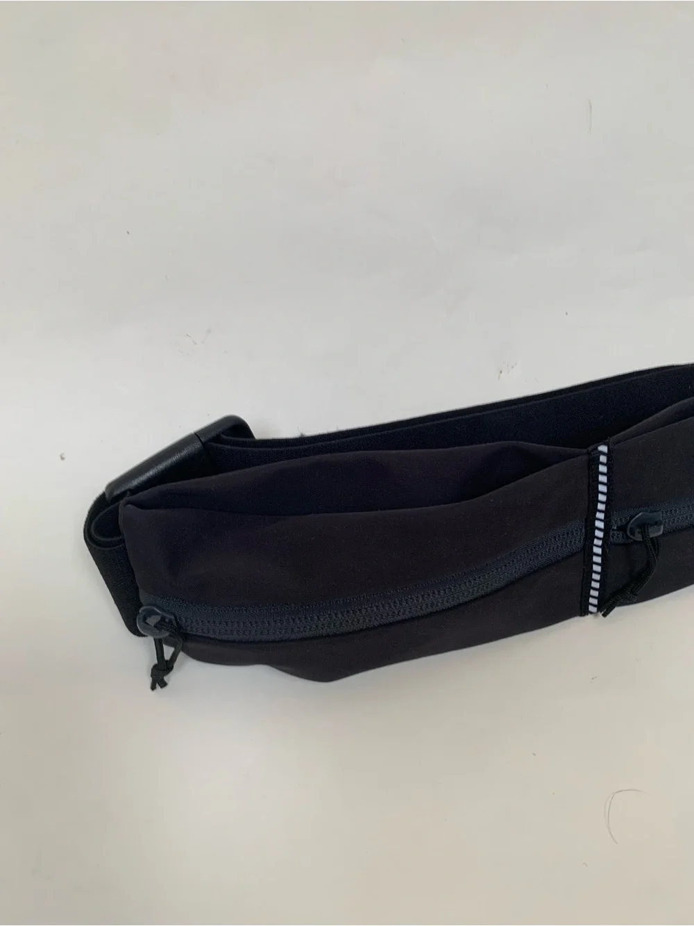 Pacearm Black Running Waist Pack Zippered Pockets Adjustable Waist